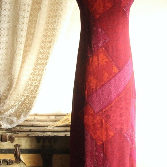 Vintage 1990s Dress, Jones New York Silk Burgundy Floral Print, Size 8 - Picture 12 of 12